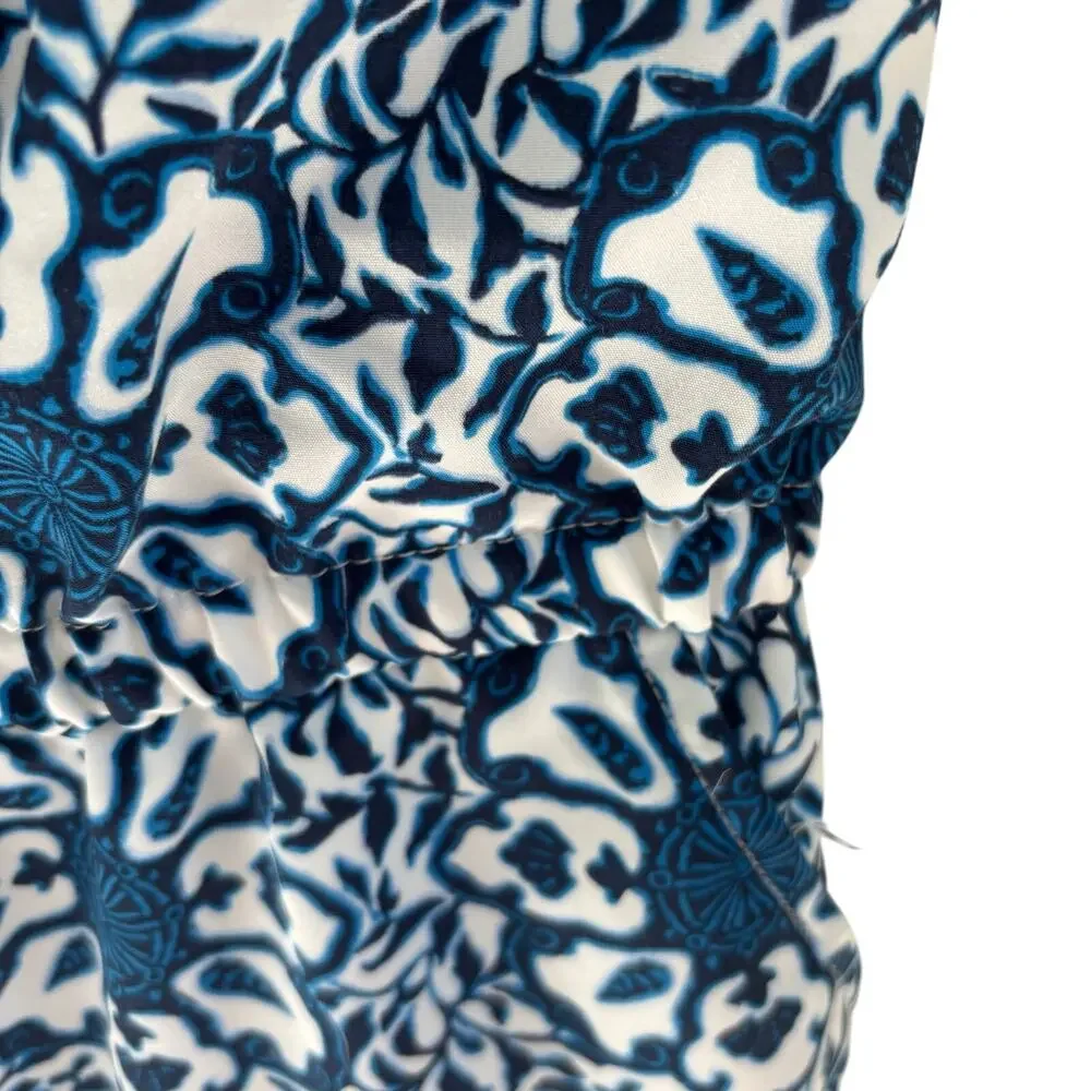 Vineyard Vines Girls Tile Medallion Blue and White Coastal Romper Size L(14)
